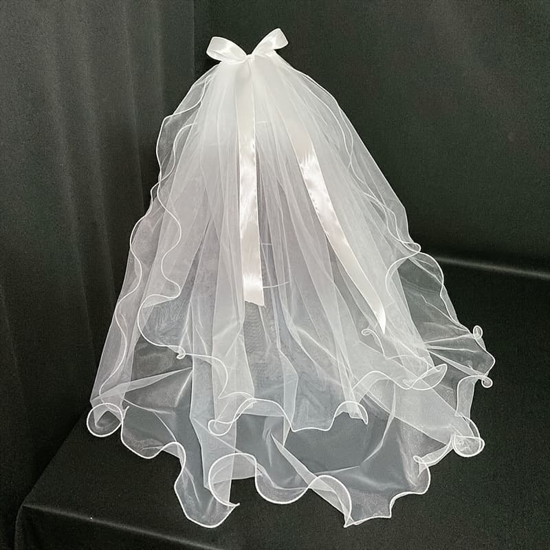 TEMU Wedding Bridal Veil White Wedding Cloak Bride Shawl Women Ivory Tulle Cape Soft Mesh