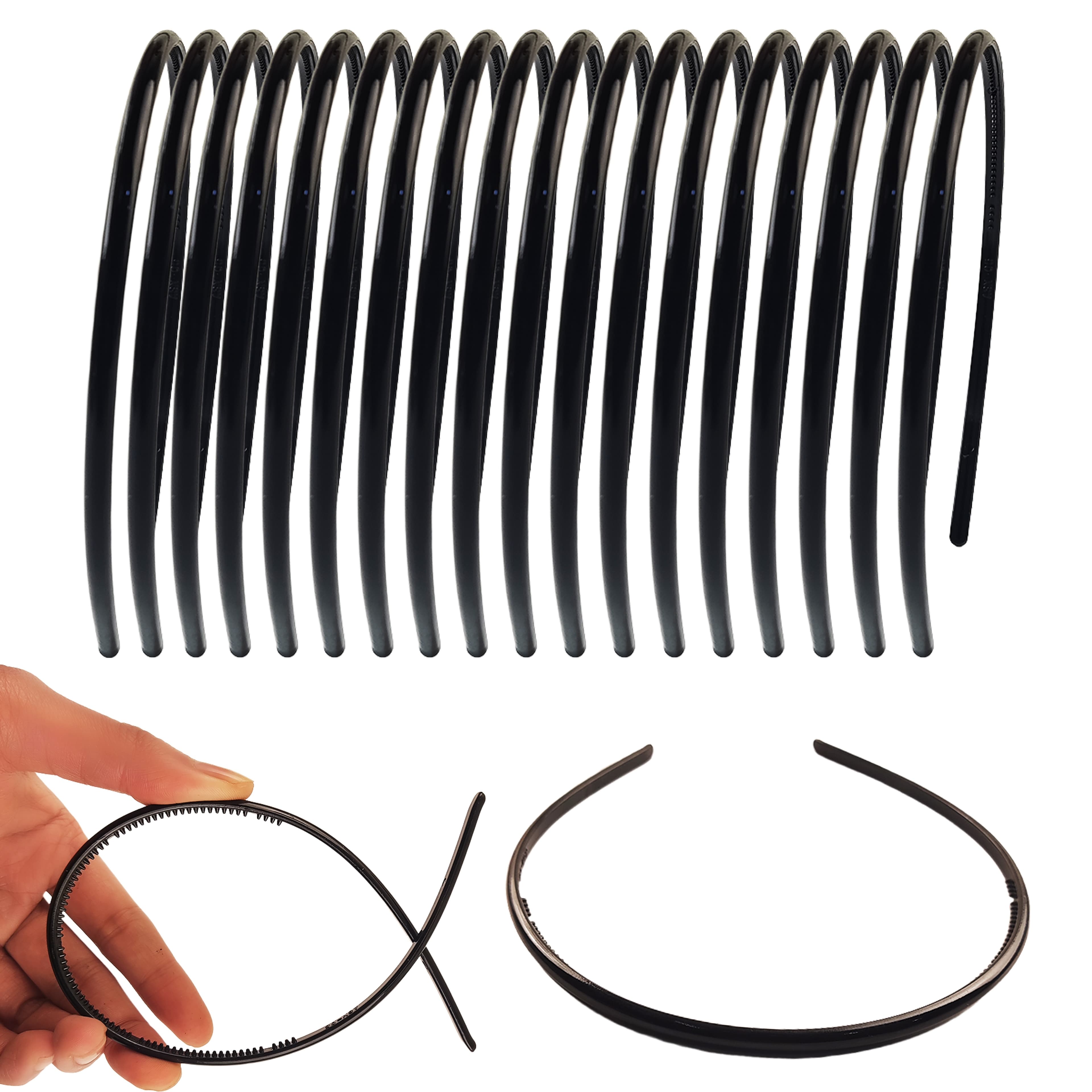 TEMU 20pcs Ultra-thin Headband Plastic Hairband Non-slip Hair Additions Ladies Hair Bands Plastic Thin Headband With Teeth, Hairband