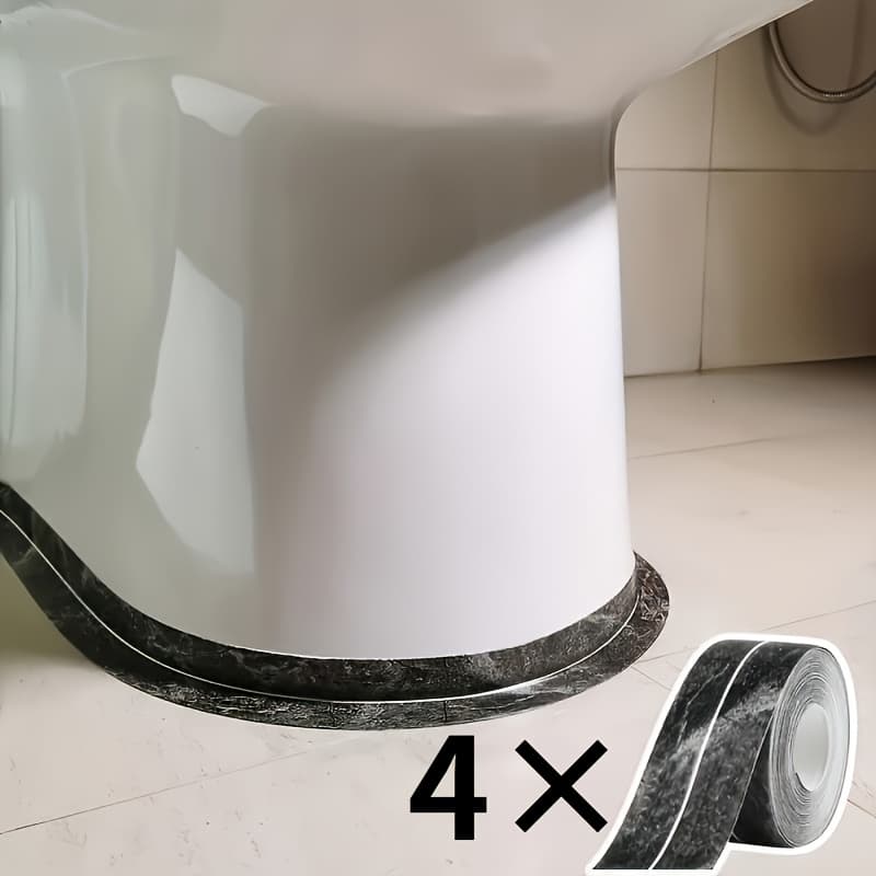 TEMU 4-roll Self-adhesive Pvc Caulk Tape, , Durable Sealant, Suitable For Bathrooms, Kitchens, Countertops - For Home Renovation And Bathroom Sealing | Easy-to-use Tape | Pvc Caulk Tape