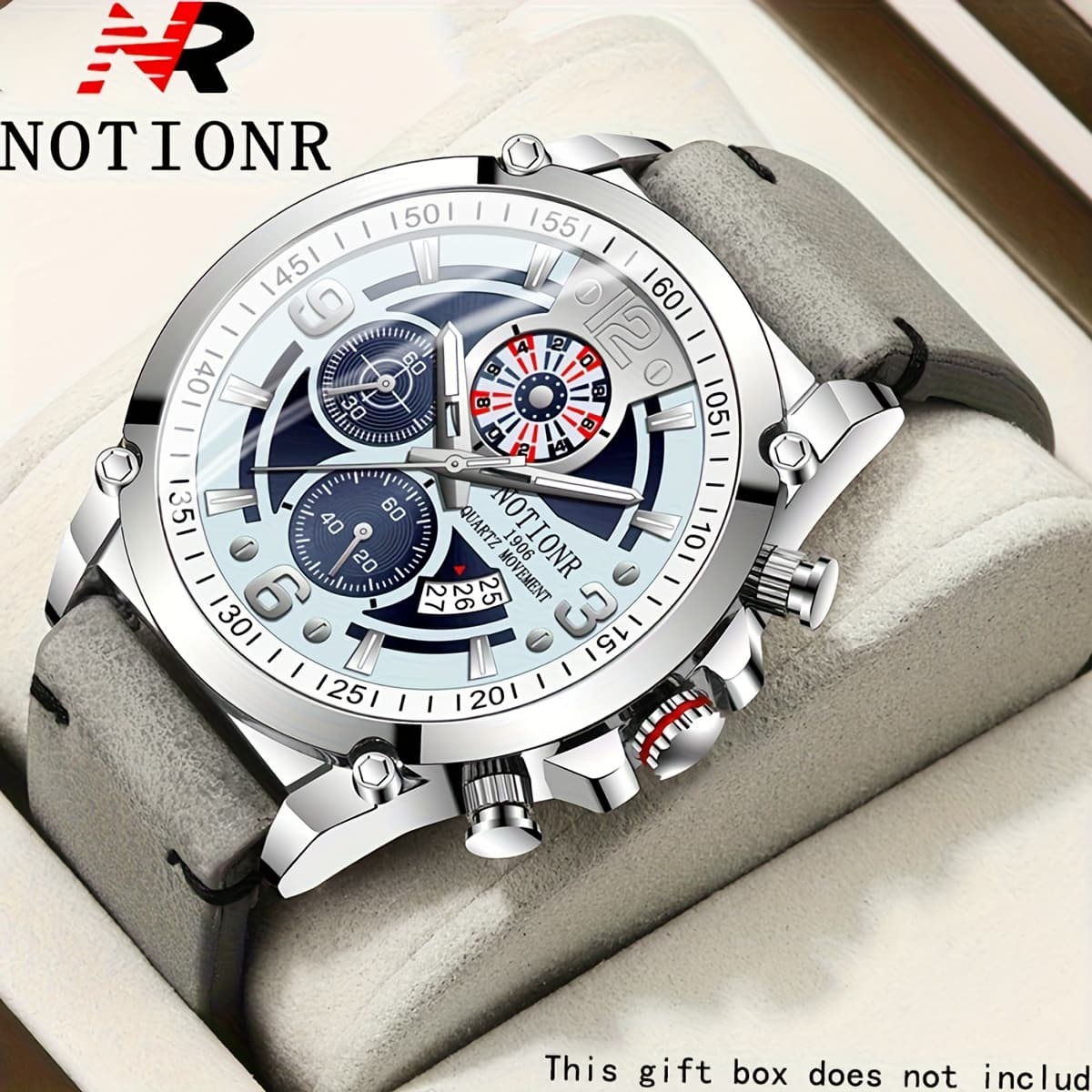 TEMU [ Quartz Watches For Men ] Men Watch Pu Leather Quartz Movement Men's Watches Pointer Round Dial Date Display Men's Wristwatch Casual Sports Birthday Valentine's Day Father's Gift!