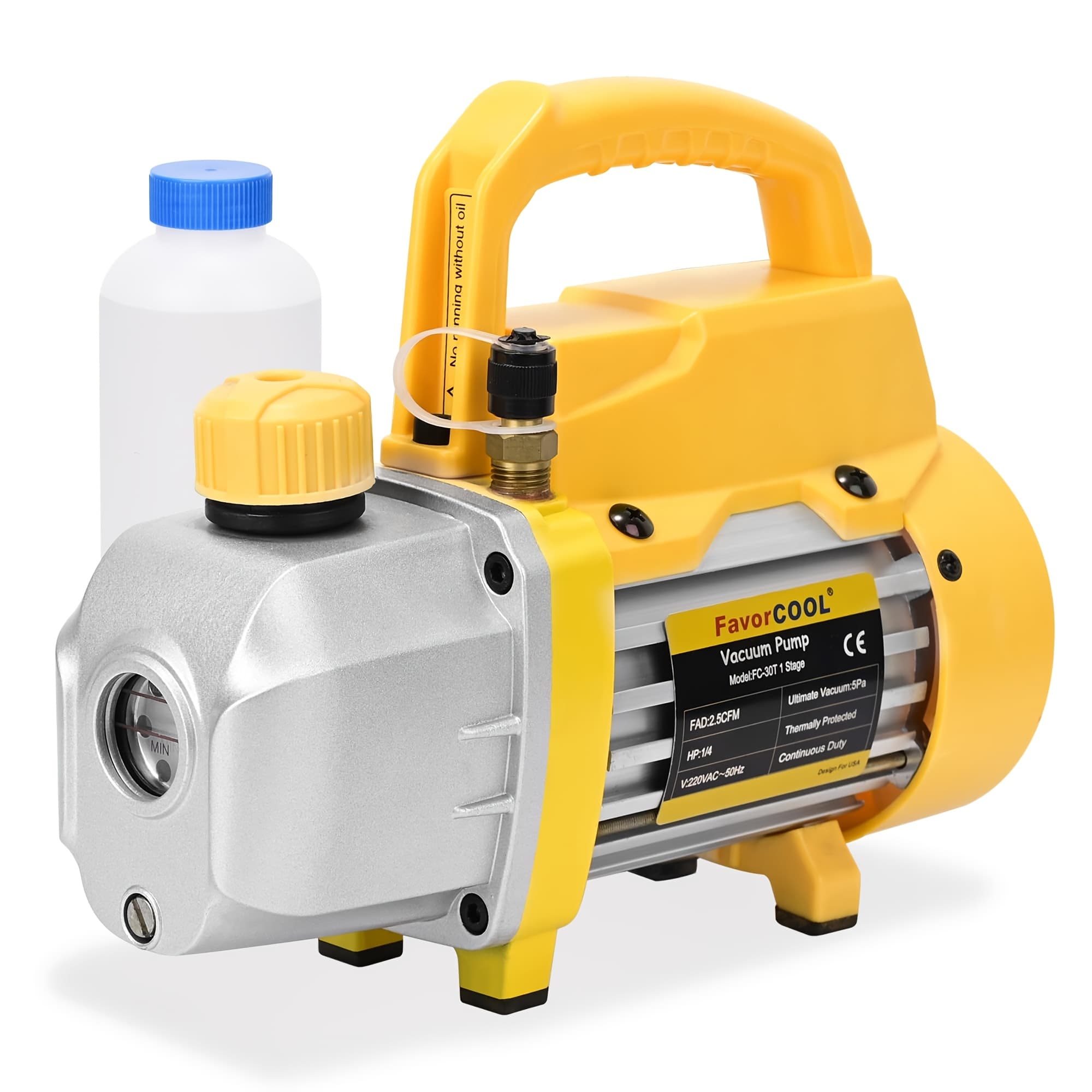 TEMU Vacuum Pump 3cfm Hvac Vacuum Pump 1/4 110v Rotary Vane Vacuum Pump, Air Conditioner Refrigerant For R134a R410a R22 Systems, Vacuum Pump Automotive, 170ml Oil Included