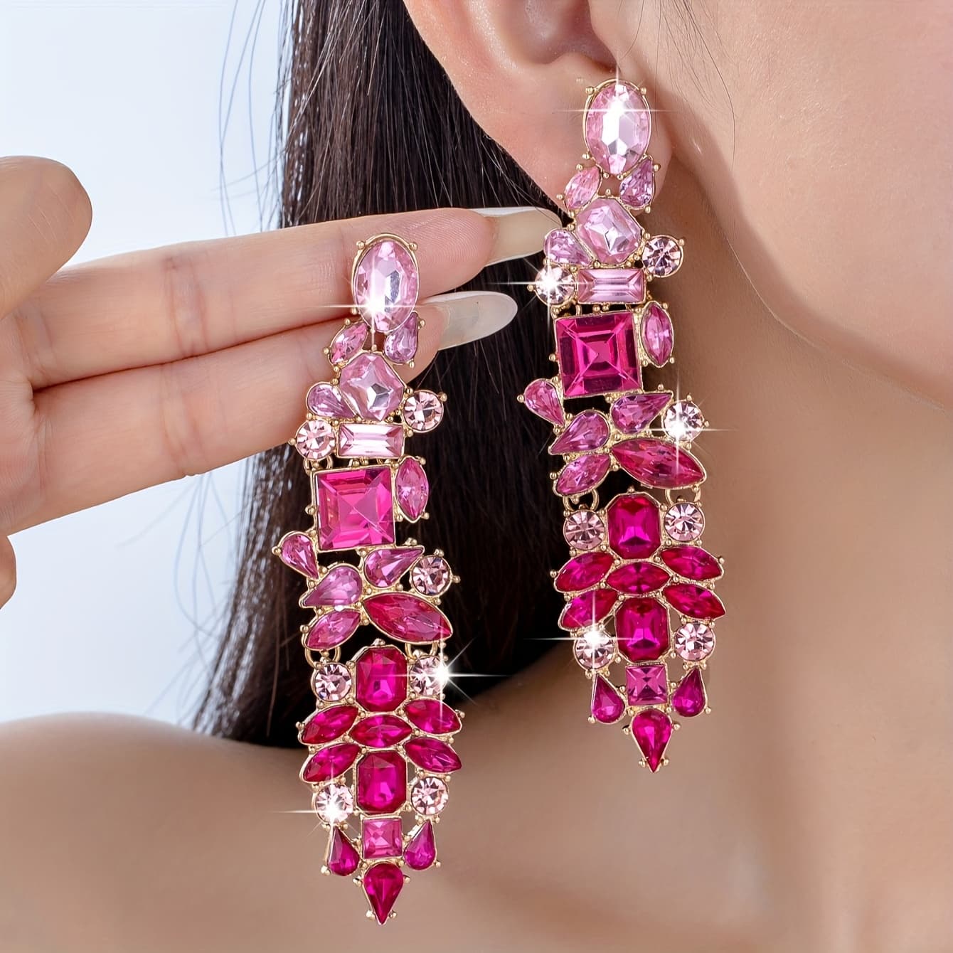 TEMU Women's Elegant Vibrant Luxurious High-end Ear Drop