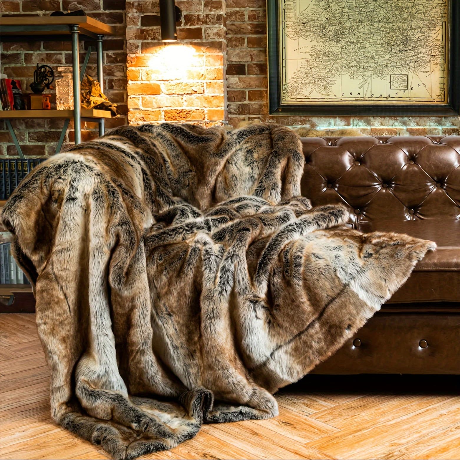 TEMU Long Hair Blankets For Couch, Bed, Super Soft, Fluffy, Elegant Thick Throw Blanket Reversible To Plush Velvet Throw