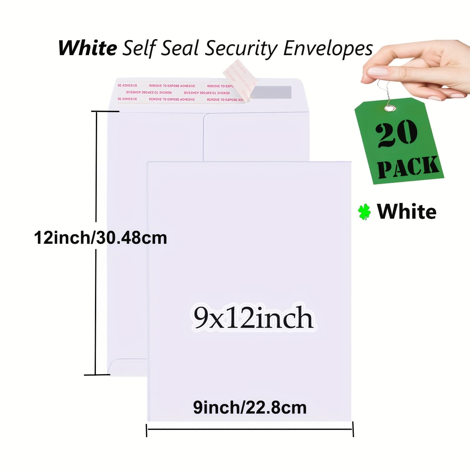 TEMU 20pcs 9x12 Inch Self-sealing Yellow/white Envelopes, High-quality Closure, For Invitations, Photos, Letters, Diy Projects, Parties, Graduations, Office Use, And Small Business Packaging