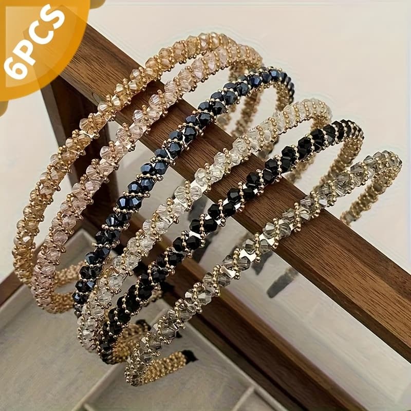 TEMU Set Of 6 New Luxury Headbands For Women. The Toothed, Non-slip Plastic Headbands Are Ideal For Daily Face Washing And Beauty Routines
