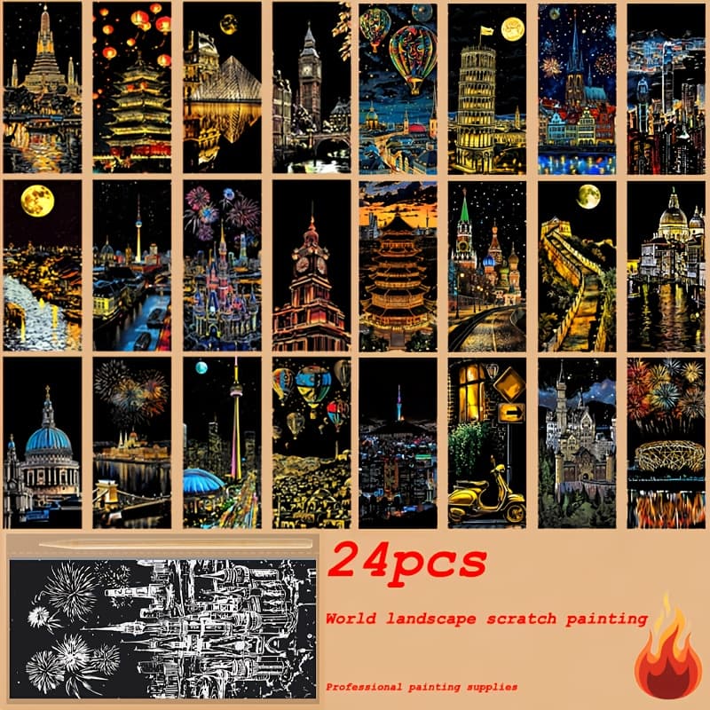 TEMU 24pcs Bookmark Art Painting Kit, Handmade Can Into Bookmarks, Birthday Gifts, Holiday Gifts, Party Craft Supplies
