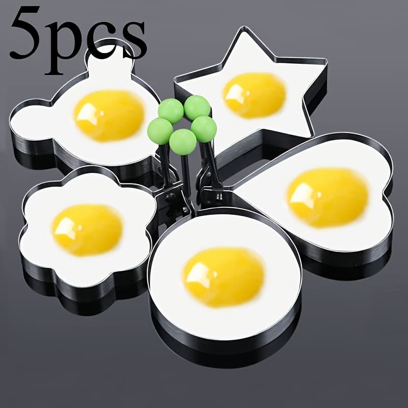 TEMU 5 Sets Of Kitchen Stainless Steel Egg Frying Molds, Chicken Roll Cooking Tools, And Small Tools For Egg Shaping Additions