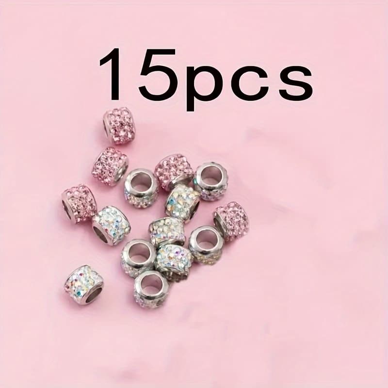 TEMU 15pcs Colorful Pink Diamond Shoelace Charms Set - Alloy, Suitable For Sneakers And Canvas Shoes Daily Party Holiday Decoration
