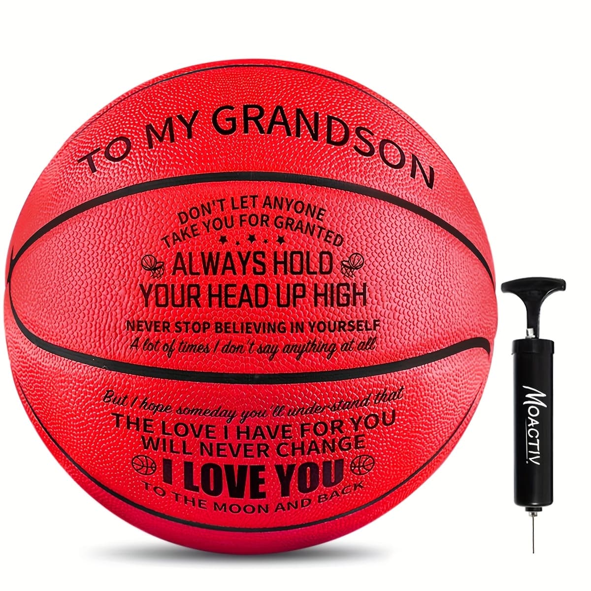 TEMU Moactiv Basketball Pump For Your Grandson, Pump Sold Separately Ideal Gift For Some Special Occasions Such As Birthdays, Anniversaries, Christmas, International Standard Size