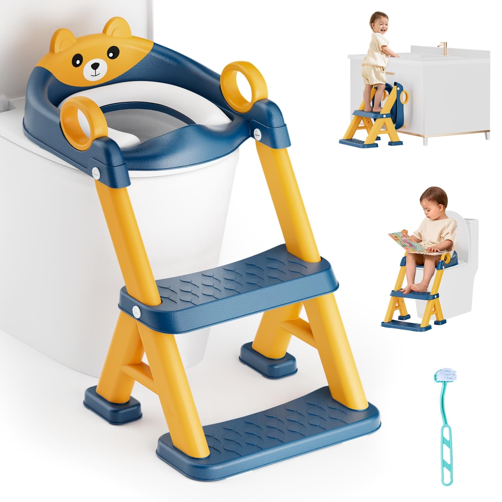 TEMU Toilet Seat, Potty Training Seat For Toddler, Upgraded 2-in-1 Potty Toilet Training For Boys And Girls, Pvc Mat With Non-slip Step Stool, High Potty Seats, Halloween, Christmas Gift