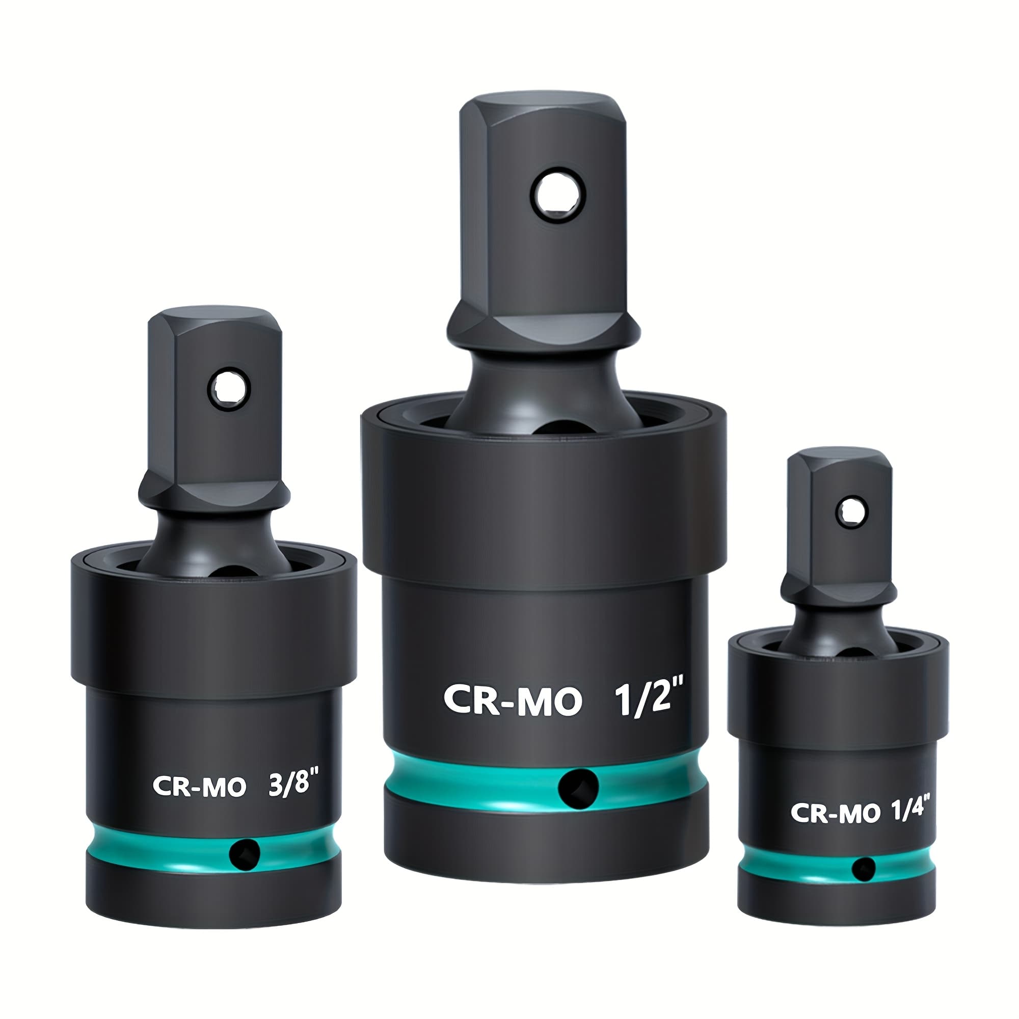 TEMU 3pcs Swivel Socket Set, Cr- Impact Wobble Socket, 1/4" 3/8" 1/2" Drive Universal Joint For Impact Tools
