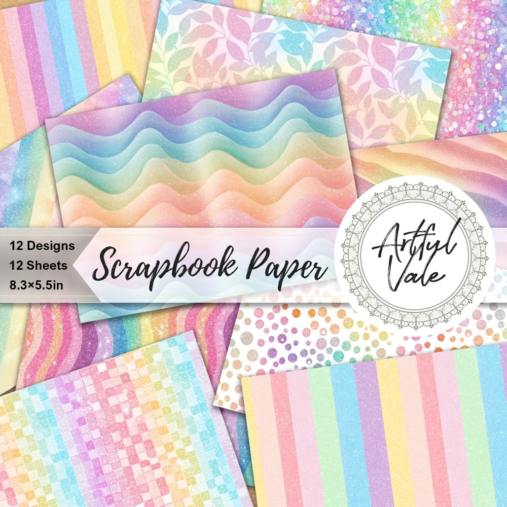 TEMU 12 Sheets Paper Kit - A5 Size, Decorative Craft Paper For Gift Packaging, Album Planning And Aesthetic Scrapbooking Supplies - Color Particle Background Paper