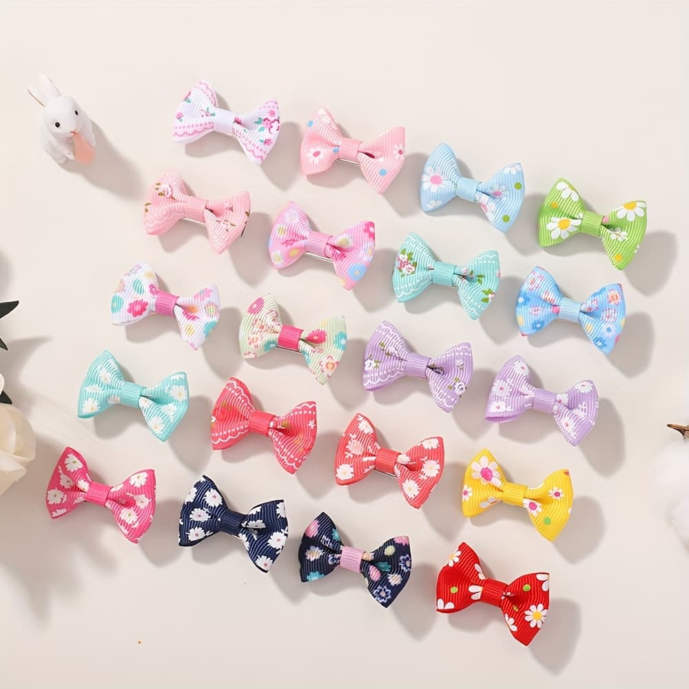 TEMU 20pcs Of Packed Cute Bowknot Hair Clips