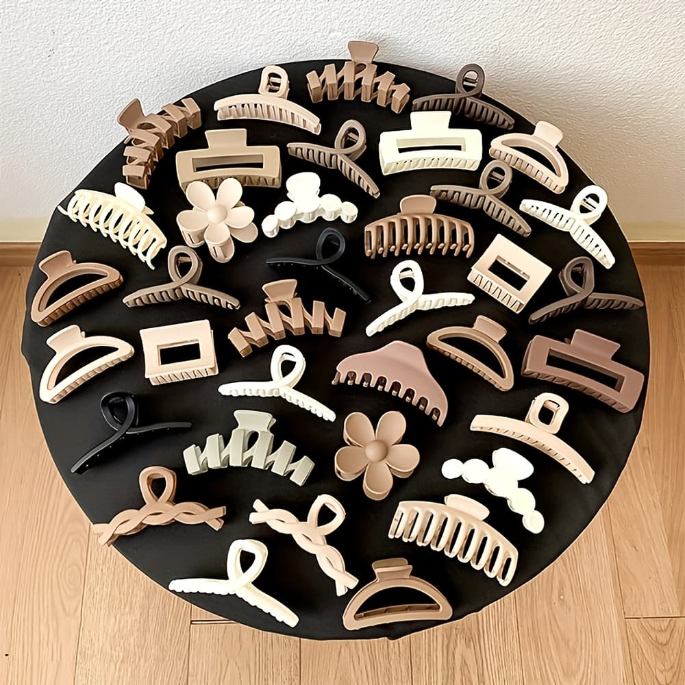 TEMU 14pcs Plastic Hair Clip, Temperament Daily Hair Accessories, Elegant Head Large Hair Clip Female, Style Random