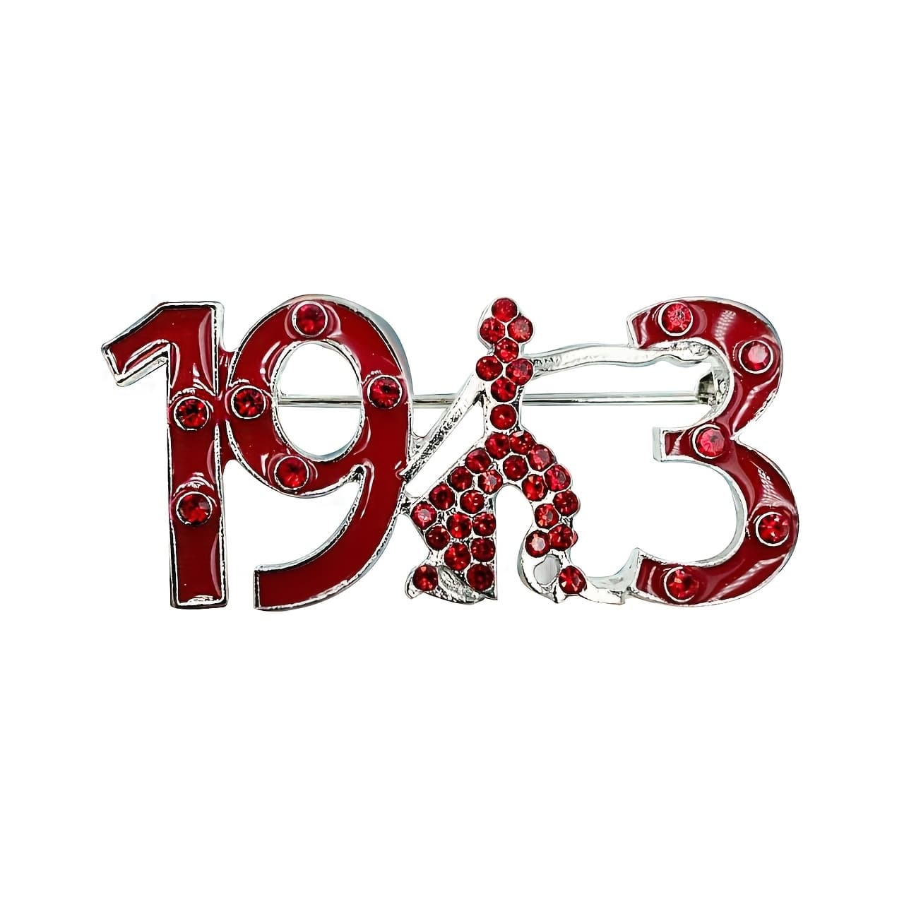 TEMU Greek Sorority 1913 Full Red Dress Brooch Pin Badge Accessory, Women's Safety Pin Brooch, Brooch Ornament, Coat Sweater Brooch