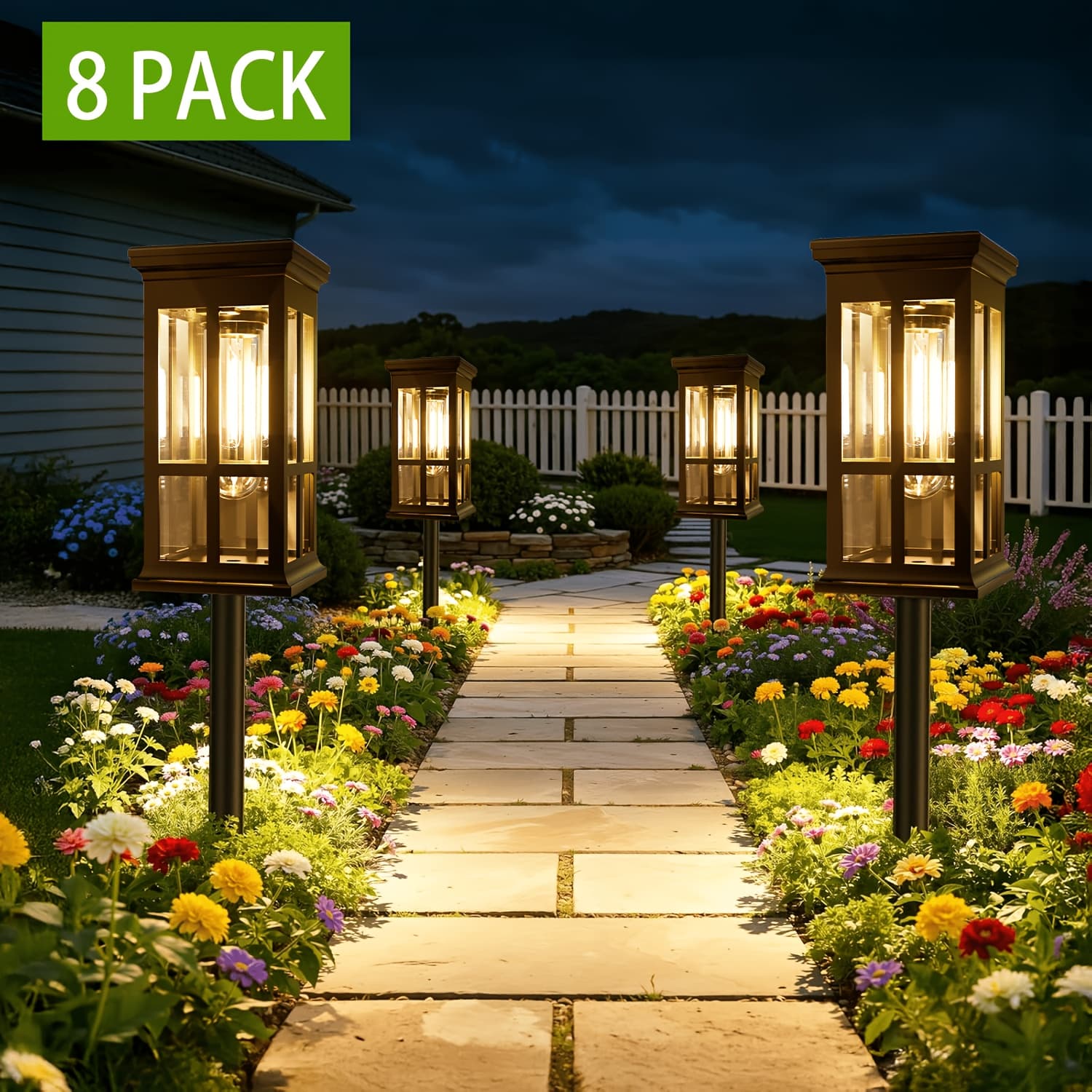 TEMU Solar Pathway Lights Outdoor Waterproof Ipx5,2/4/8 Solar Outdoor Lights For Path, Yard, Patio, Landscape, Lawn, Walkway, Driveway, Garden Decor Lighting Solar Powered