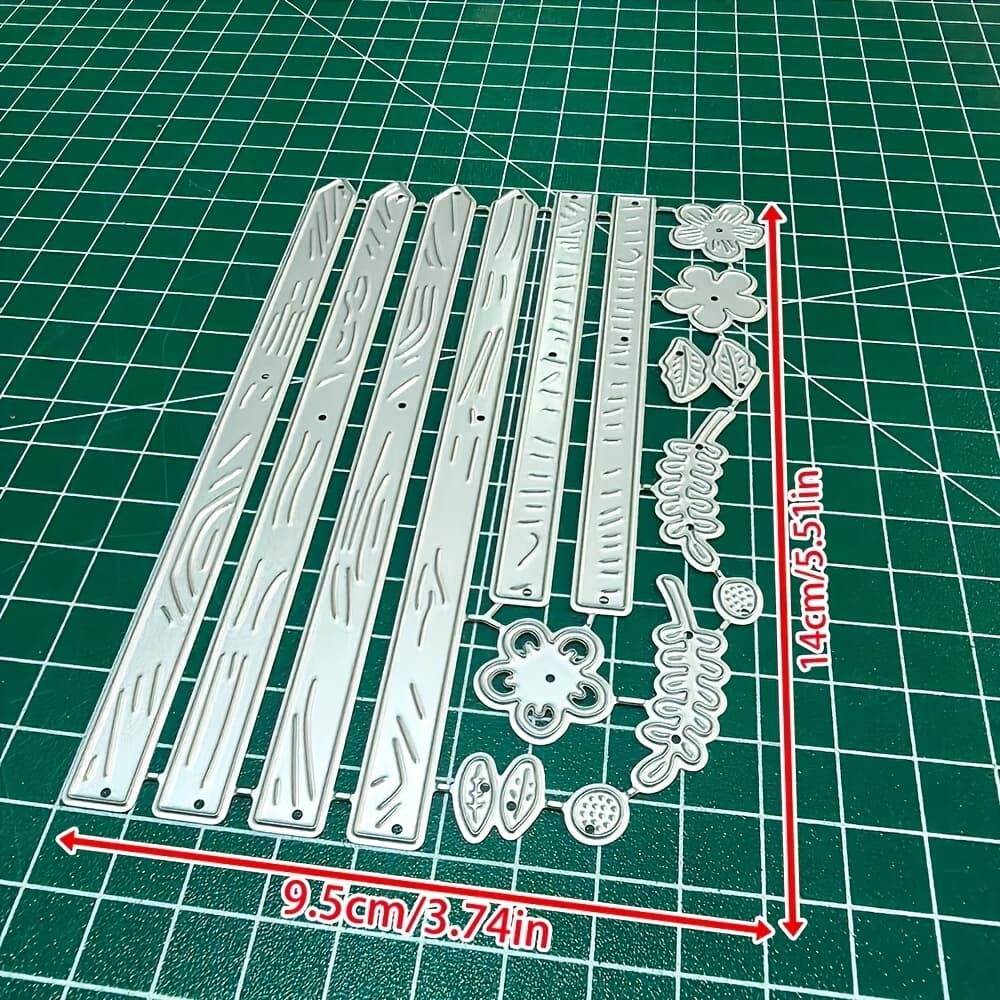 TEMU 1pc Creative Fence Metal Cutting Die With Floral Pattern, For Scrapbooking, Card Making, Diy Crafts