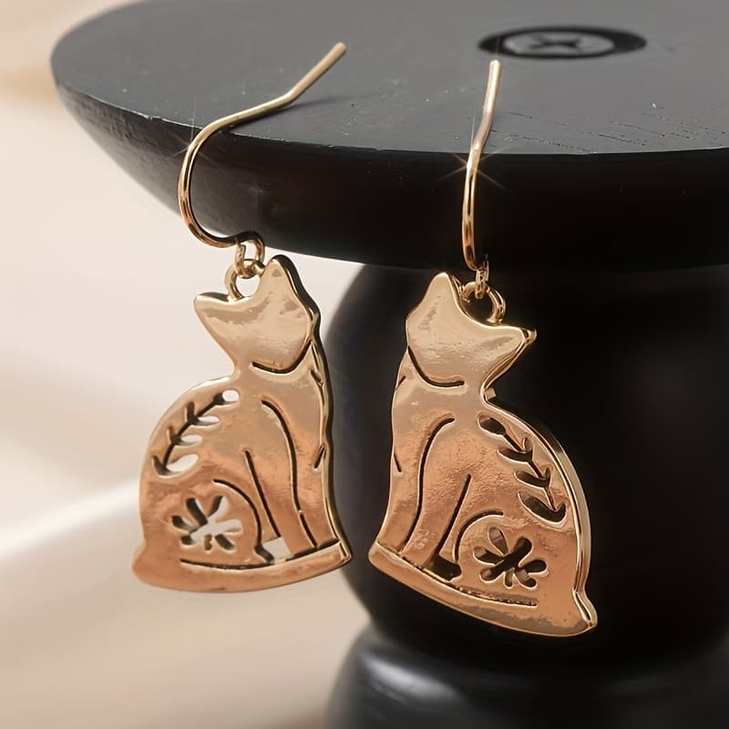 TEMU Earrings Featuring Brass Or Copper With Floral Designs, Dangling Style, Inspired, And Hooks Made Of Nickel-free Brass