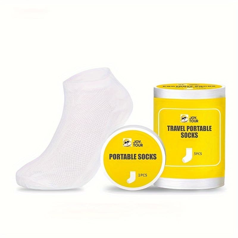 TEMU 5pairs Disposable Socks Men's And Women's Travel Socks Compression Socks Travel Socks Soft And Breathable