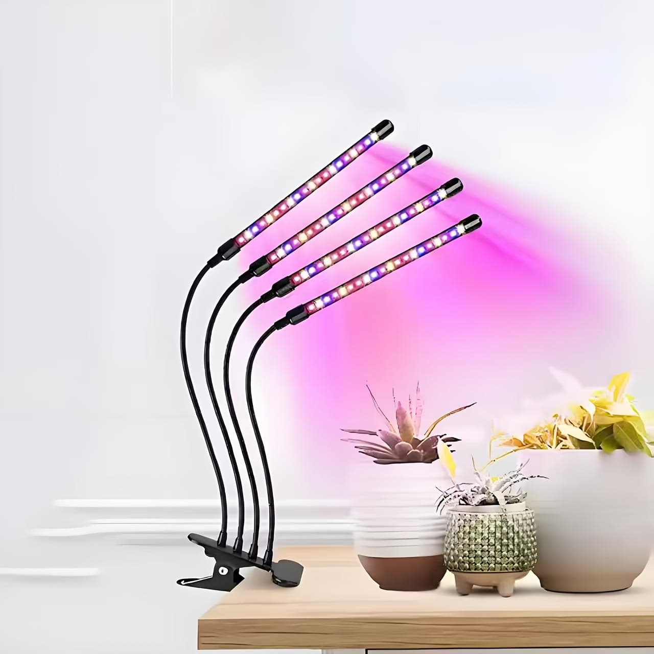 TEMU Indoor Plant Grow Lights With Full In 3 Designs: Stand With , A Desk Clip With , And Another Four-head Option. Features 10 Brightness Levels, Led Lights With Timers For 3, 9, Or 12 Hours