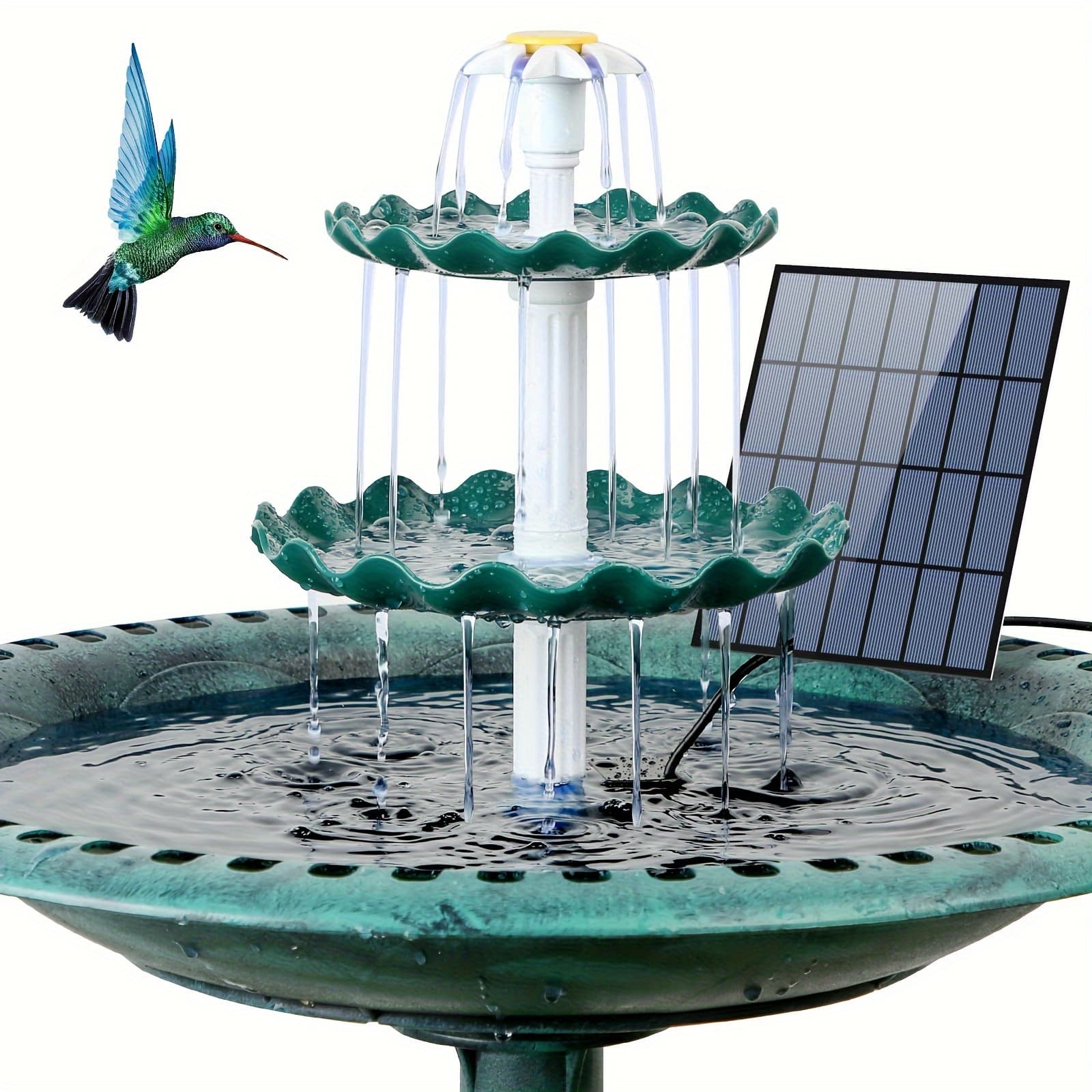 TEMU 3.5w Solar Fountain, Three-tier Solar Fountain Bird Bath, Ipx8, Diy Disassembled, Beautiful Design, Suitable For Outdoor Garden Decoration, Bird Feeding, Etc.