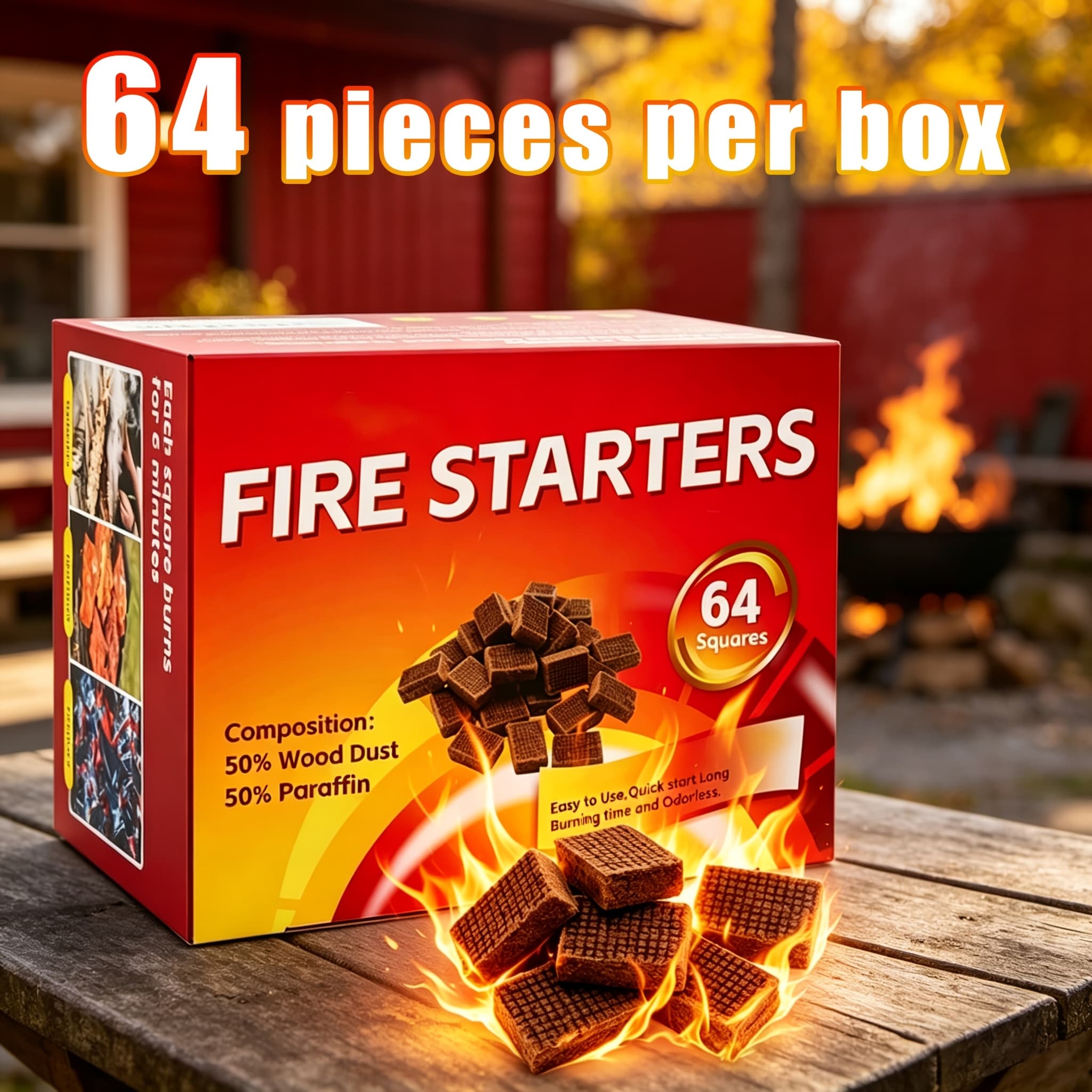TEMU Fire - , Safe, Long-lasting Fire , Suitable For Fireplaces, Barbecues, Camping And Wood Stoves - , No Electricity Needed, Fireplace Lighting, Outdoor Cooking, , Easy To Light