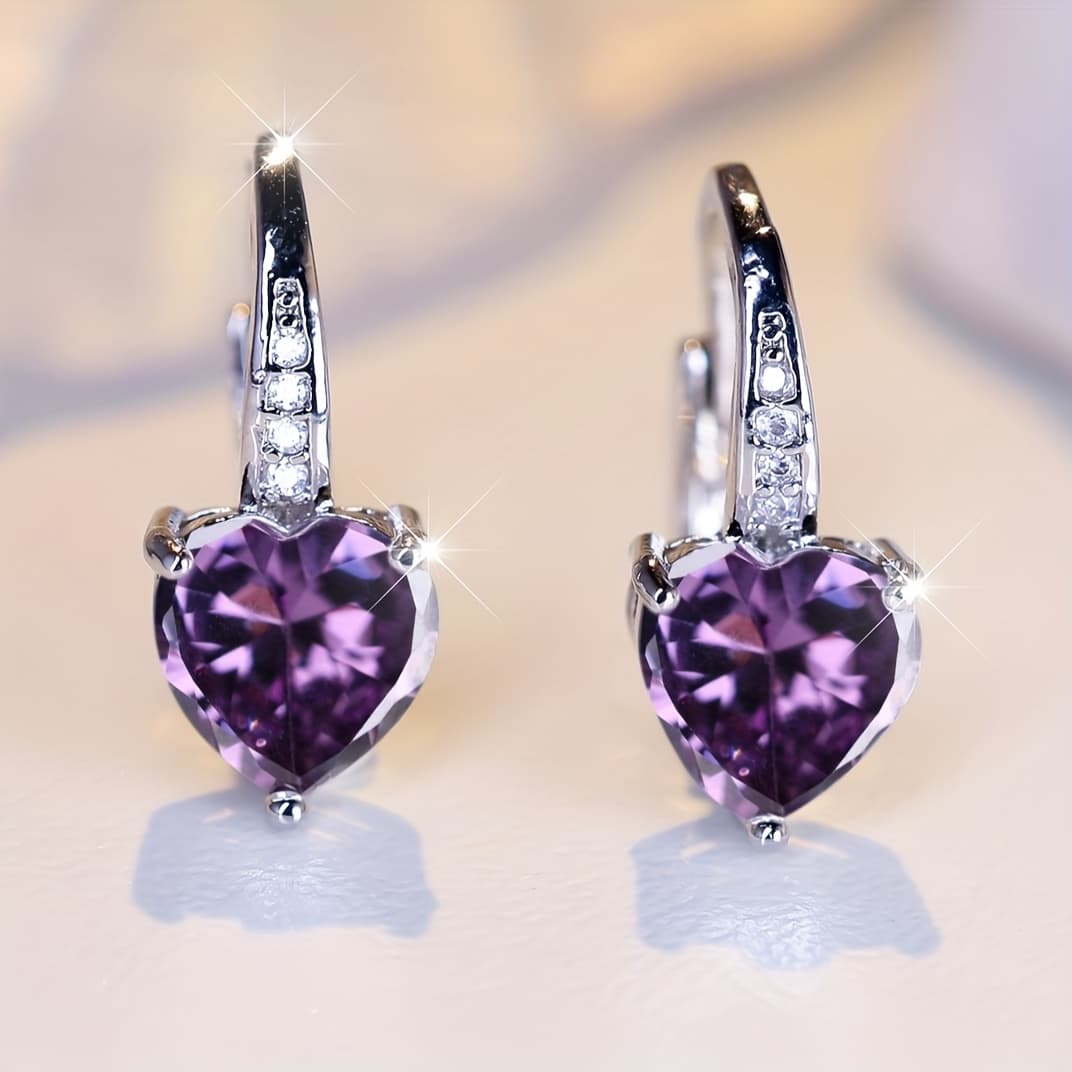 TEMU Angol Elegant Aquamarine Synthetic Zirconia Exquisite Jewelry Complex Design Daily Wear Earrings