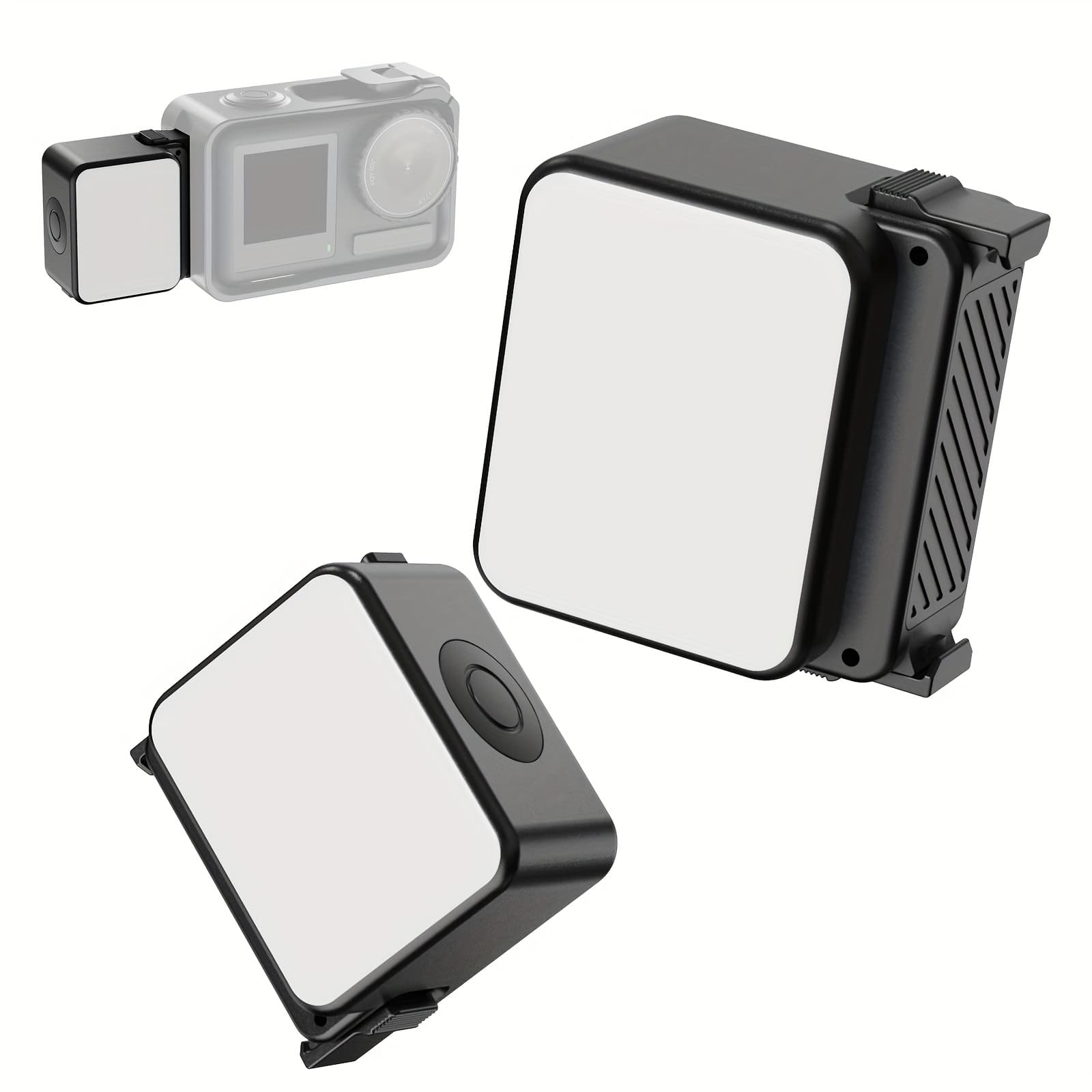 TEMU Ulanzi Lm18 Vlogging Light Mini Led Action Camera Video Light Magnetic Photography Fill Lighting For Dji /4 Camera Cage Accessories And Ulanzi Pk-06 Pocket 3/4 Expansion Adapter