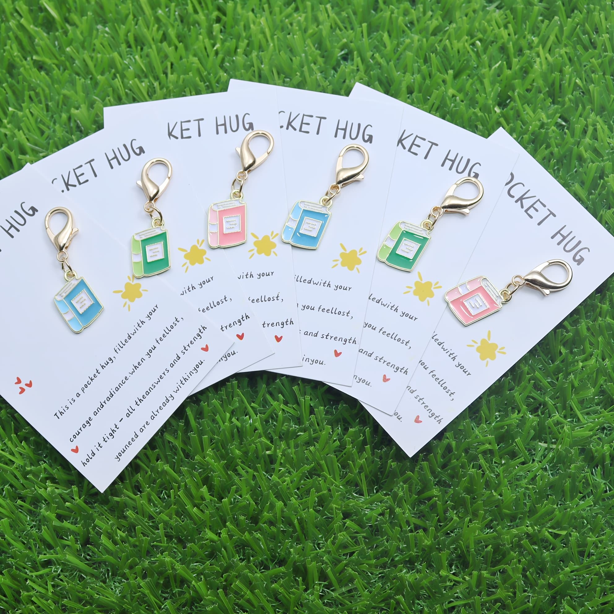 TEMU A Set Of 6 Inspirational Book-themed Ornaments With Message Cards, Perfect As Gifts For . Great Additions For Students' Backpacks, Positive Energy Charms Are Uplifting