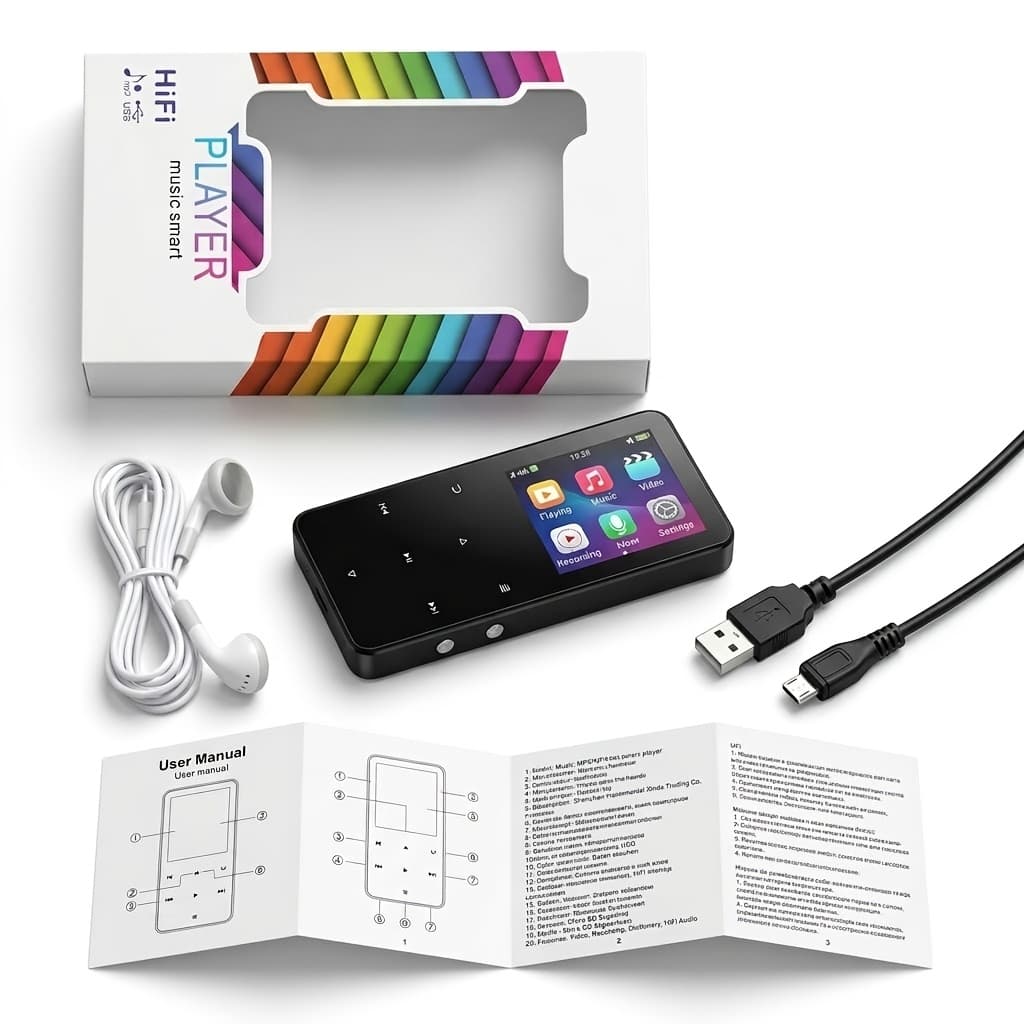 TEMU Touch Screen Mp3 Mp4 Player With E-book, Video, Recorder, Hifi Speaker, Tf Card Slot, 400mah Rechargeable Portable Media Player