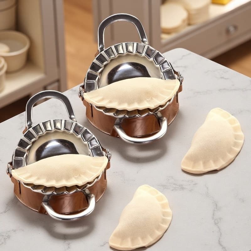 TEMU 2pcs Stainless Steel Dumpling Mould - And Cut To Make Perfect Dumplings, Pies And Pastries, Essential Kitchen Tools, Labor-saving Meal Preparation, Dumpling Maker