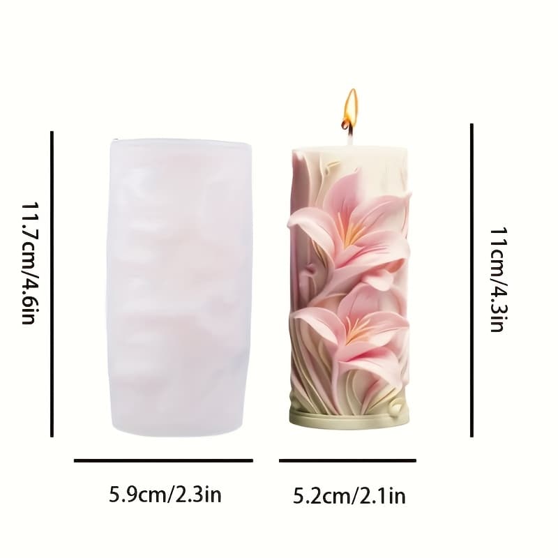 TEMU Tulip Lily Flower Silicone Mold For Candles, Soap, And Aromatherapy Crafts - Reusable White Silicone Mold With Intricate , Durable And Flexible For Home Decor, Gift Making