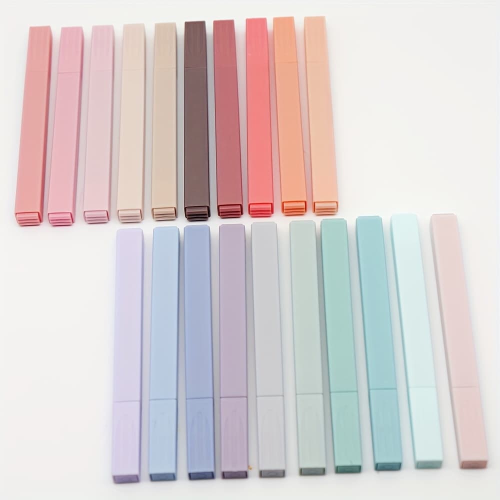 TEMU 20pcs Pastel Chisel Tip Highlighter Pens, Medium Point, For Journaling, School & Office