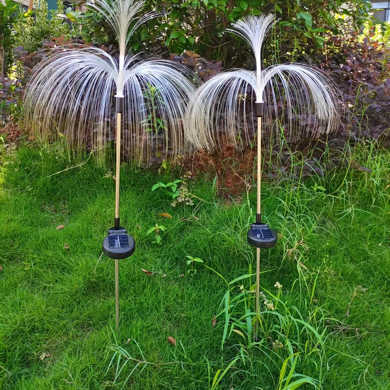 TEMU 2 Packs Of Solar Garden Lights, Double Layer Jellyfish Solar Lights Qutdoor Garden Exterior 7 Color Change Decorations, Landscape Path Terrace Decorative Pile , Waterproof Ip65