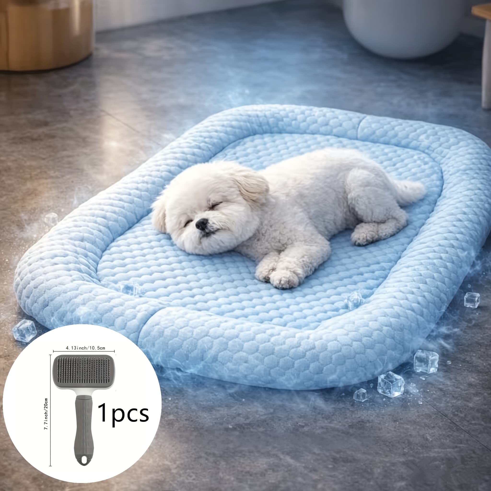 TEMU Upgraded Easy-to- Grooming Brush With Self-cleaning Button For One-button Hair Removal - Bent Needle Brush For Cats And Dogs, And Massage, Ideal For Loose Fur, Pet Grooming , [