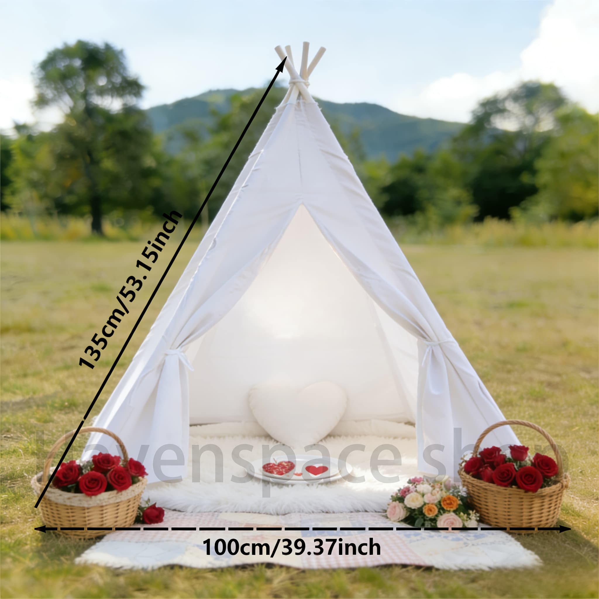 TEMU 1-pc Outdoor Leisure Tent For Park Picnics And Camping - Portable, Easy To Pack And Quick Setup, Perfect For Photography And Valentine's Day Gift