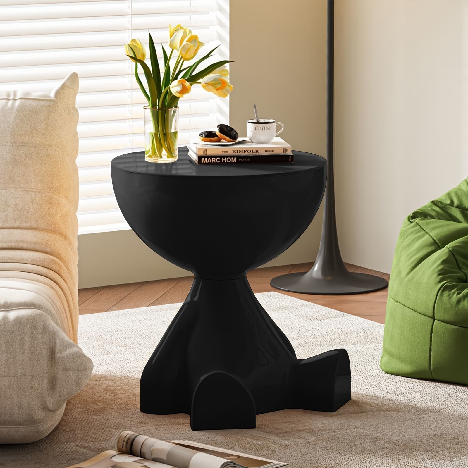 TEMU Bear-shaped Side Table, Large-capacity Sofa Side Storage Coffee Table, Fashionable Bedside Table, Cute Design Coffee Table, Waterproof And Durable, Suitable For Living Room, Bedroom, Study, Black