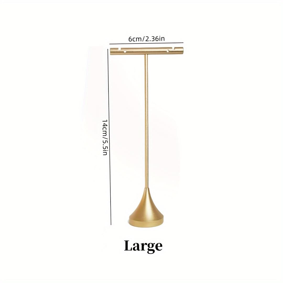 TEMU 1 Piece Golden Metal Earring Stand, Jewelry Holder For Hanging Earrings Display, Online Retail Photo Shoot, Base, 2 Size Options