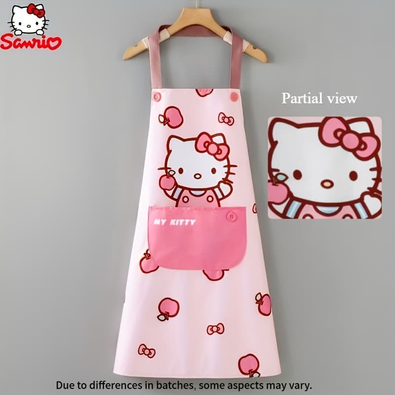 TEMU 1pc Apron - Pattern With Pink Bow, Durable Kitchen And Outfit, Fashionable Apron, Cooking Outfit, Design, Premium Fabric, For