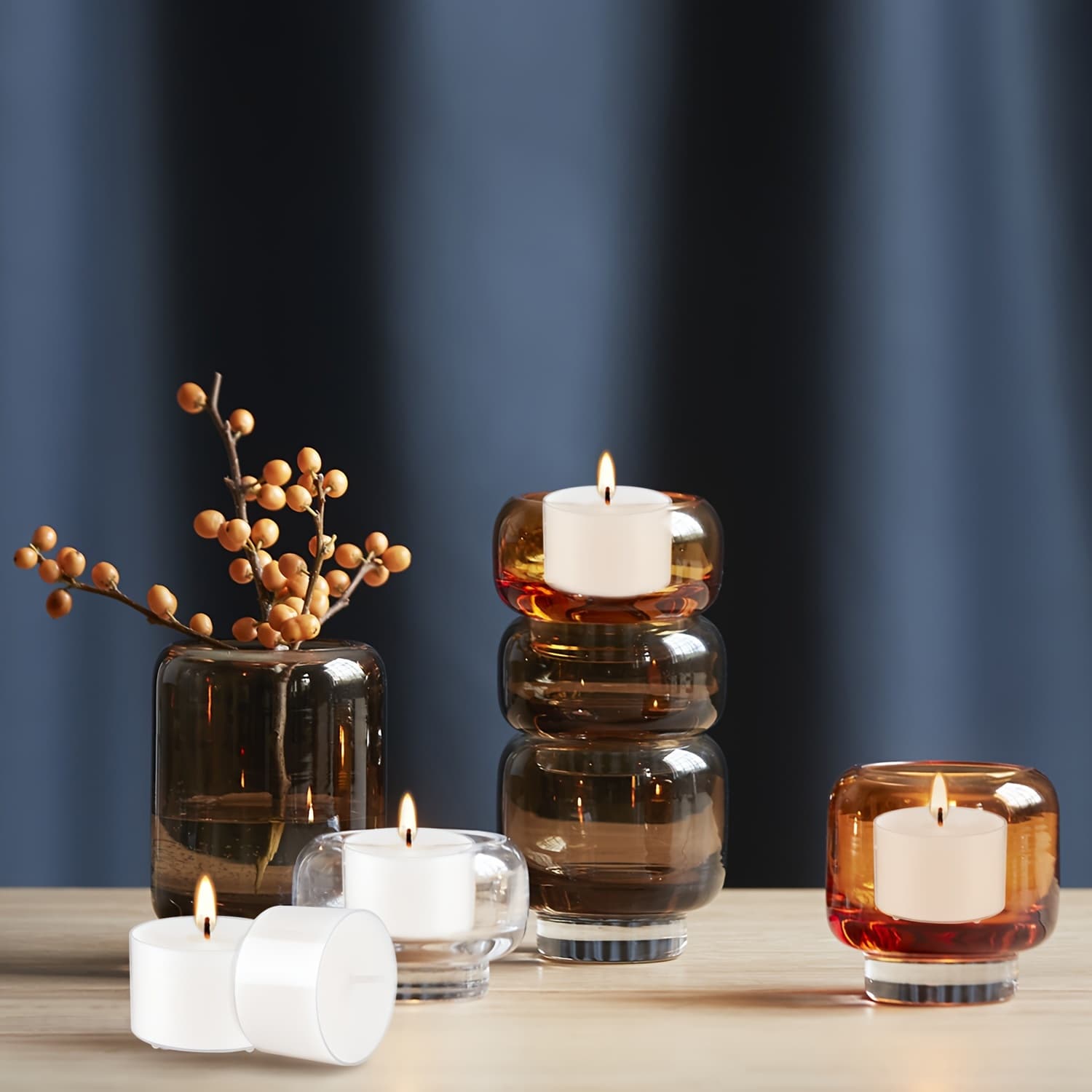 TEMU Pack Of 100 Small Tea Wax Candles With Vanilla Scent, Lasting