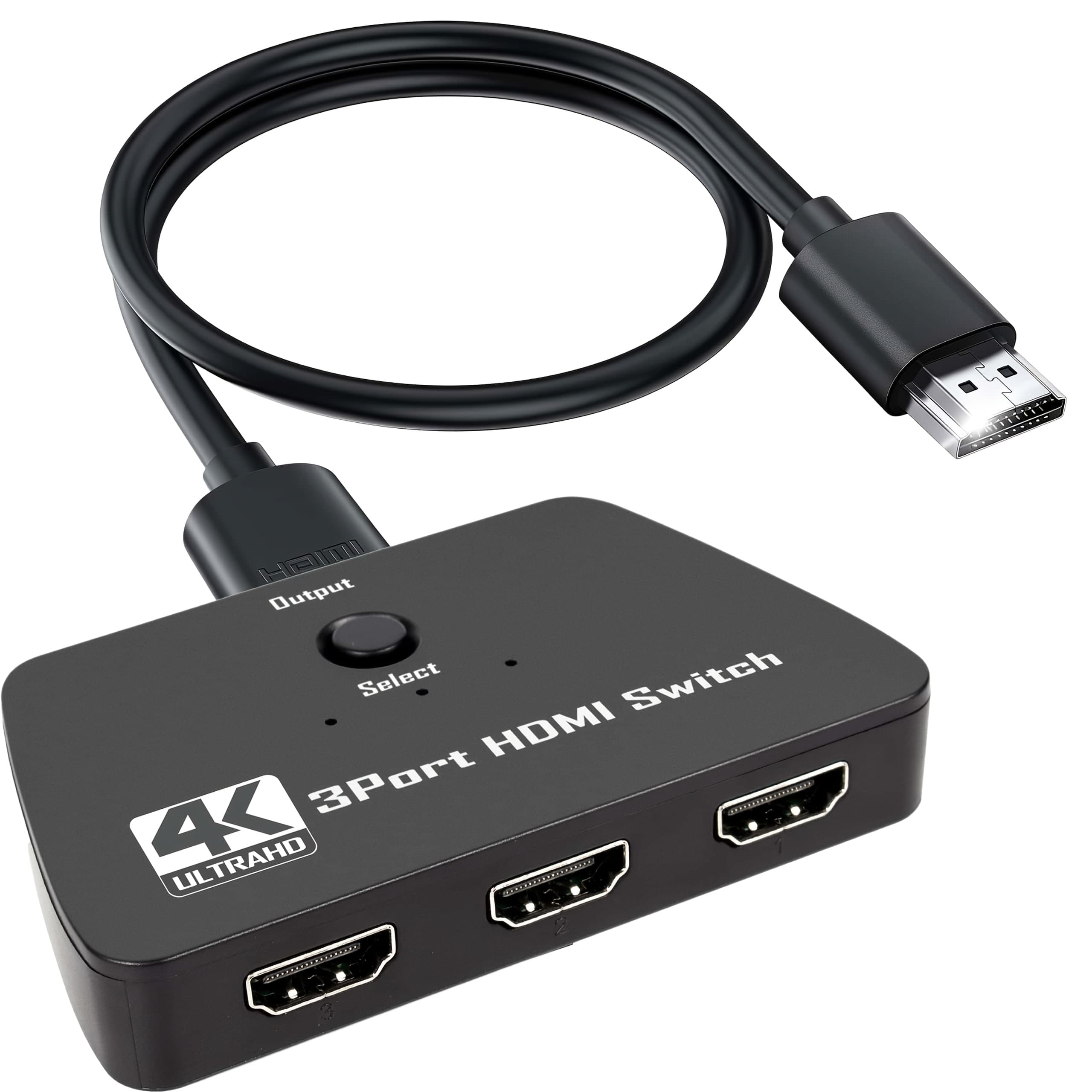TEMU 4k@60hz Hdtv 2.0 Switch With 4k Hdtv Cable, 3-in-1-out Hdtv Switcher Selector, Ultra Hd 4k Hdtv Switch For Game Consoles, , Ps5, , Home Theater, Pc, Laptop