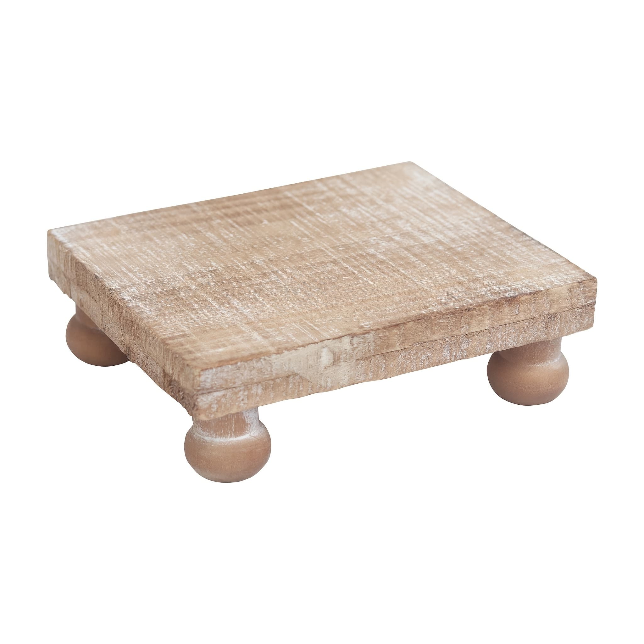 TEMU Farmhouse Wood Pedestal Stand Riser