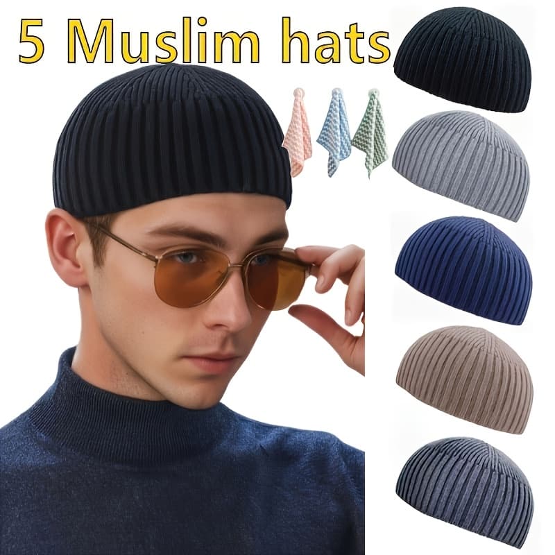 TEMU 5 Short Brimless Hat, Hat, Couffy Hat - , Soft Breathable Fabric, Unisex, Suitable For Casual Wear, Winter Hat, Men's Winter Hat, Men's Warm Hat, Hat Men's, Outdoor Headwear, Seasonal Accessories
