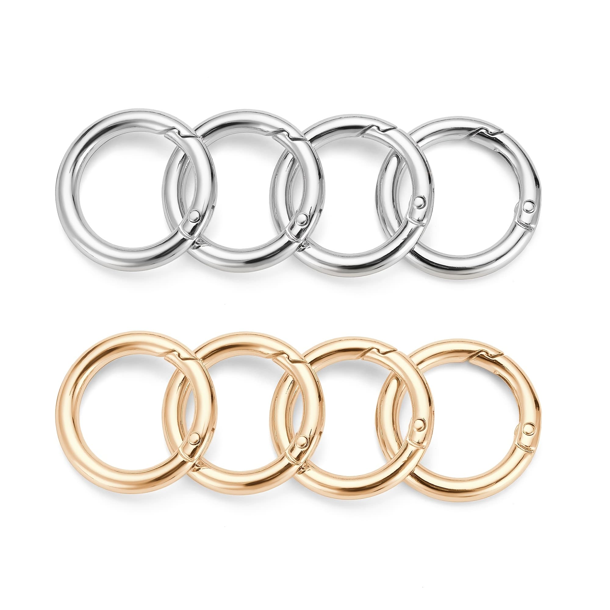 TEMU 26pcs Golden Keychain, Spring O-ring Keychain, 1-inch Durable Alloy Hiking , For Bags, Wallets, Dly Crafts, Keychain Additions