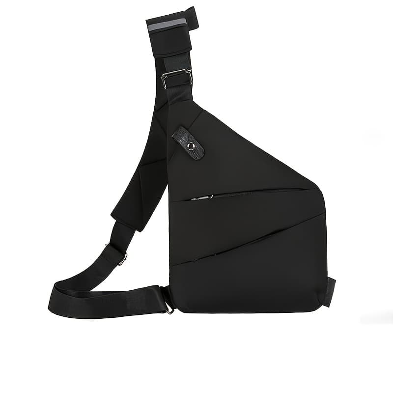 TEMU Unisex Adjustable Crossbody Bag With Multiple Compartments - -theft Zipper Closure, Lightweight Convertible Shoulder/sling Bag For Travel, Cycling, - Strap For (black)