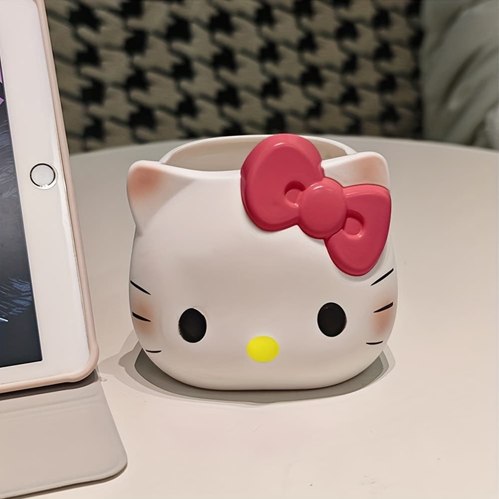 TEMU [authorized] 1pc Hello Kitty Pen Holder, Cute Cartoon Kt Cat Design Plastic Desktop Organizer, Cosmetic Storage Display Box