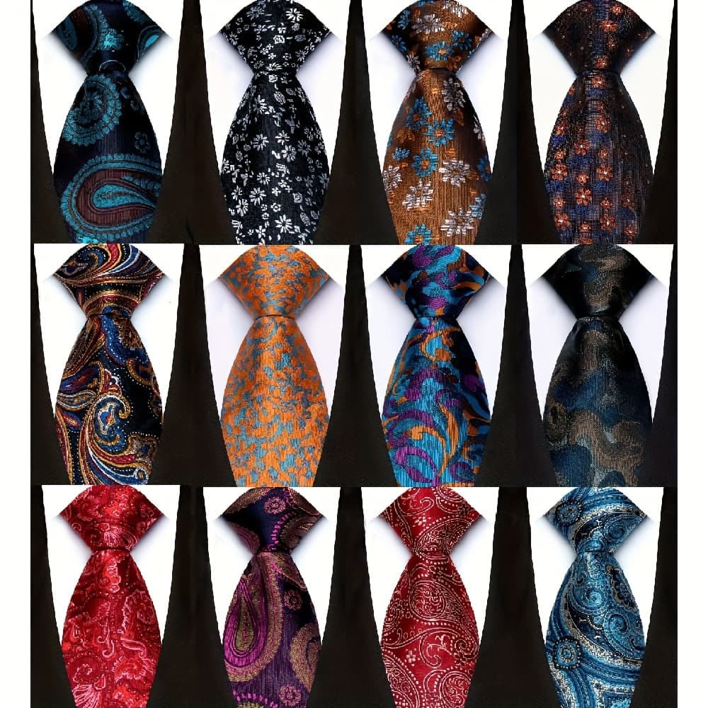 TEMU Lot 12pcs Classic Men's Tie Necktie Woven Jacquard Neck Ties