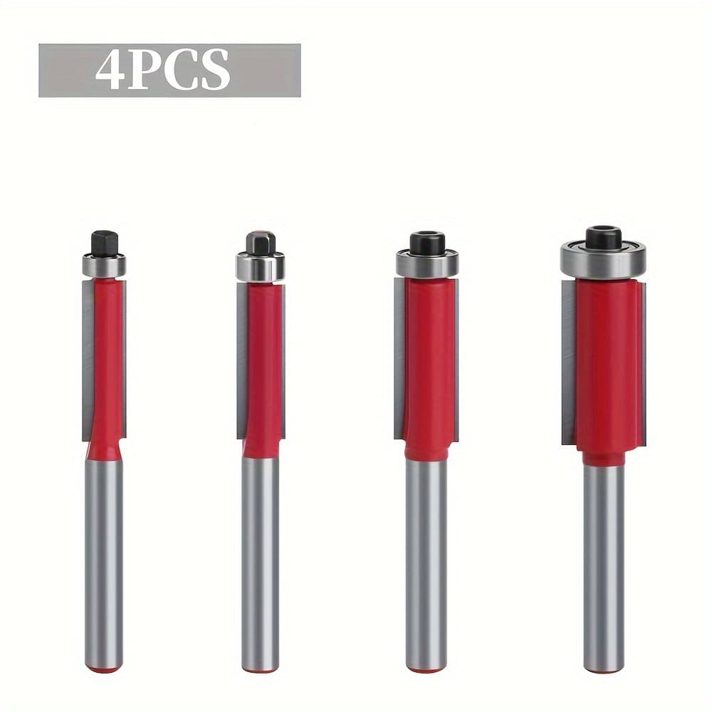 TEMU Smooth & Precise Wood : 4-piece Professional Router Bit Set - Versatile And For Diy Projects