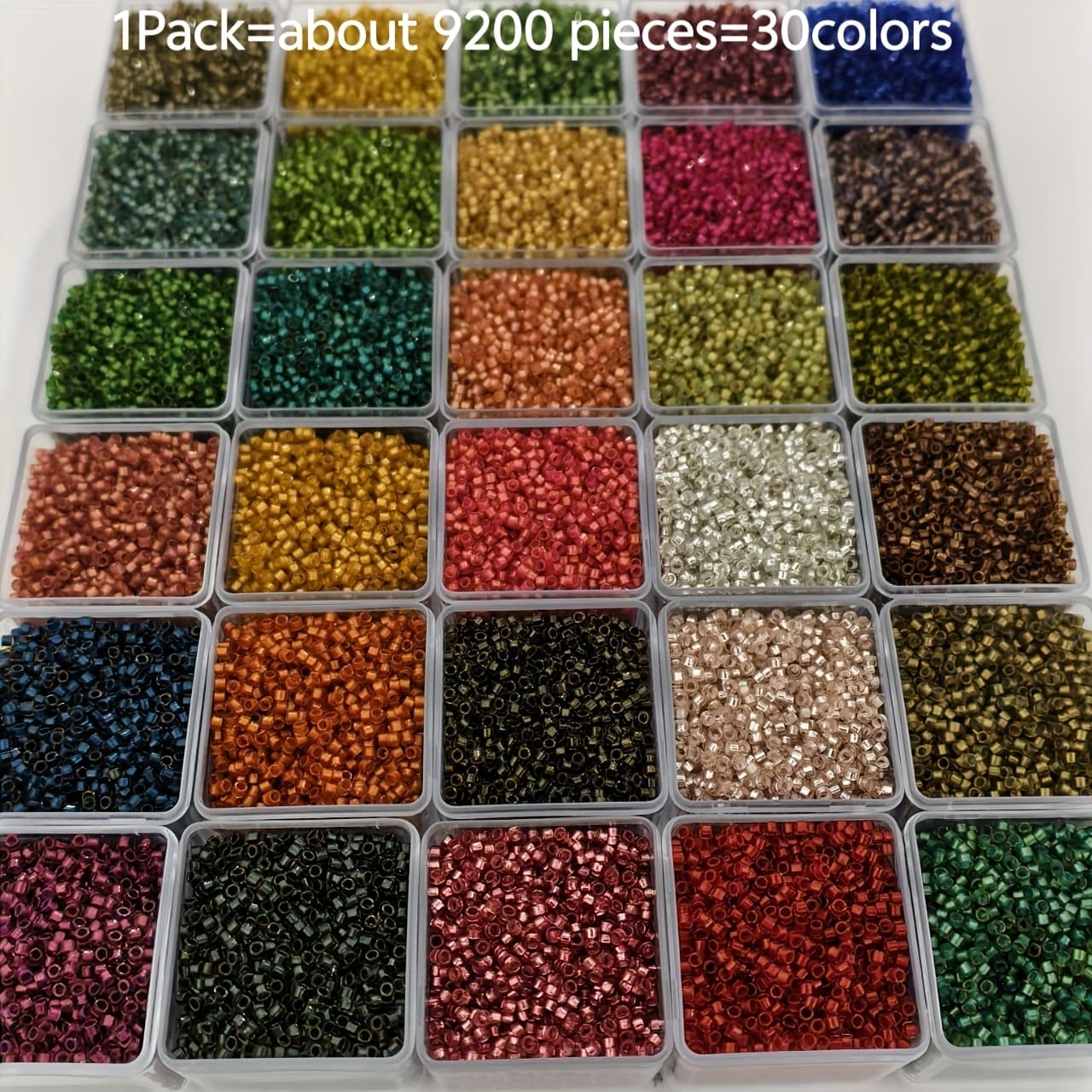 TEMU 9200pcs Glass Seed Beads, 2.5mm 30-color Decorative Beads, For Jewelry Making, Necklace, Ring And Earring Making Materials Jewelry Making Kit