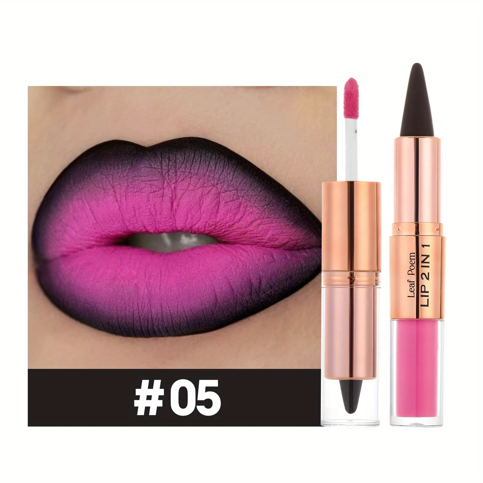 TEMU Lip Gloss And Lipstick - Formula, Water-resistant Matte And Shiny End, Easy Application, Everyday Makeup, , For Makeup Lovers, Dual-effect Lip Gloss Set, Ideal Gift